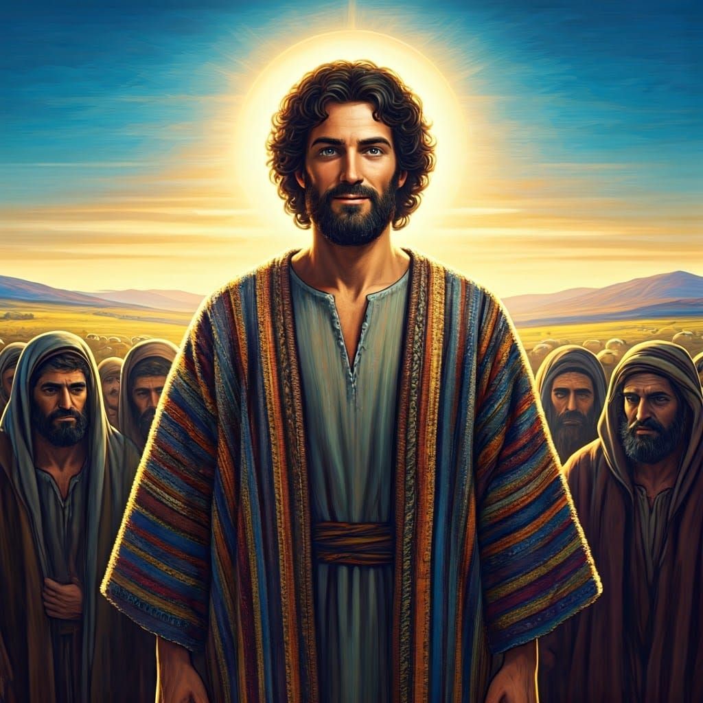 Young Man Radiates Joy in Sunlit Field Robe