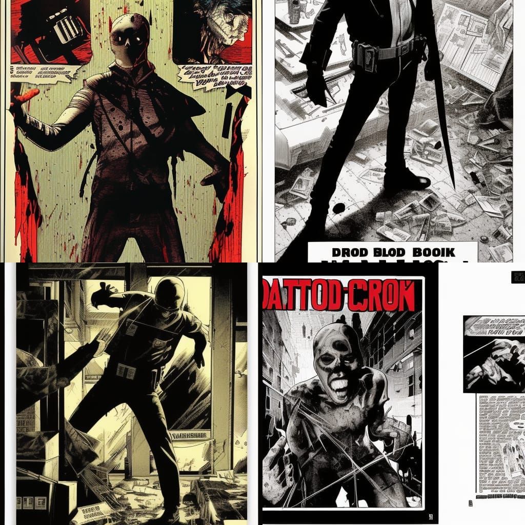 Sinister Crime Scene in Comic Book Art Style