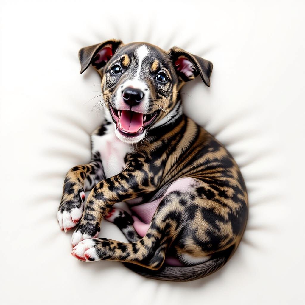 A brindle Greyhound dog