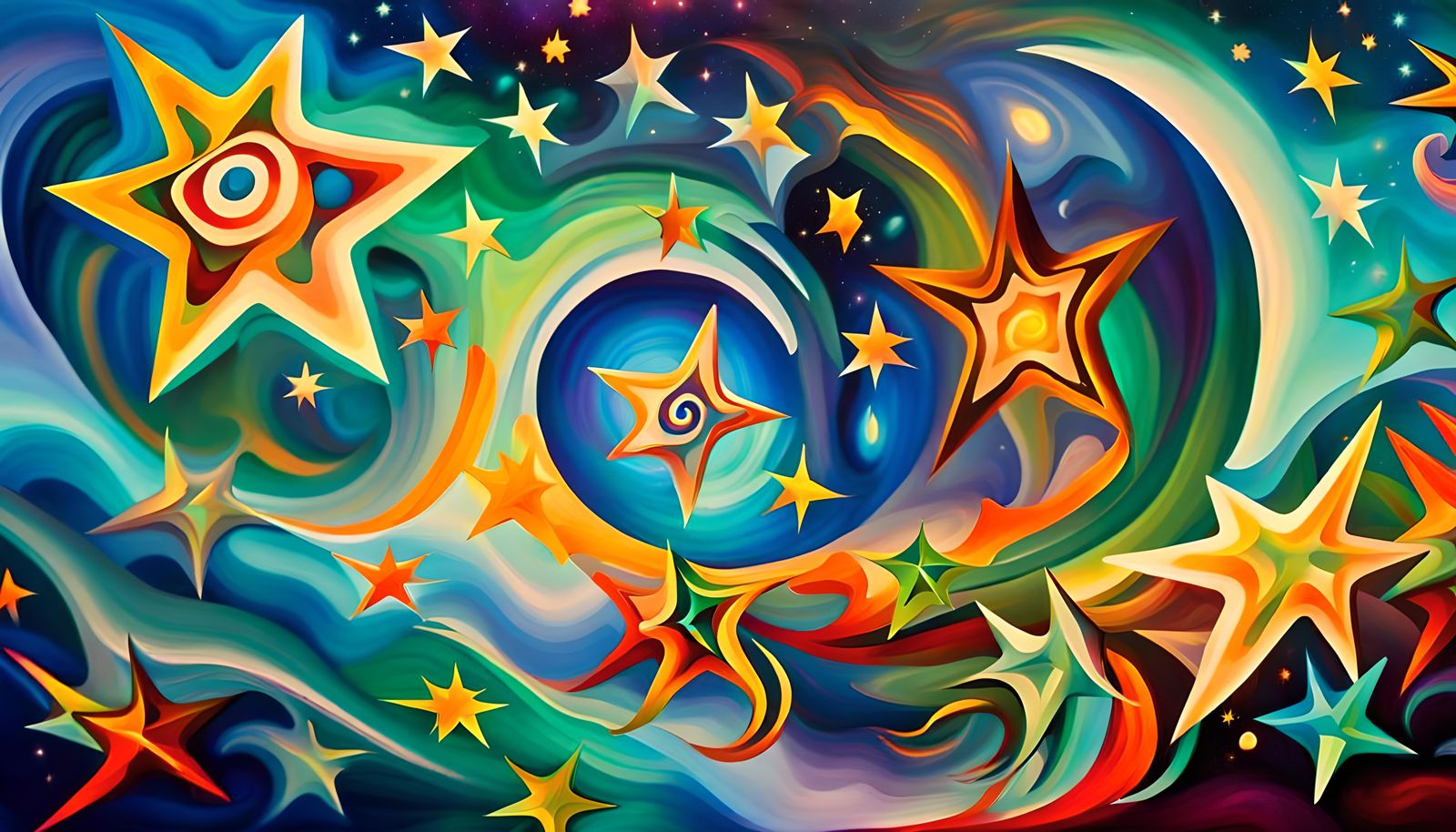 Iridescent Star Cluster in Electromagnetic Plasma Maelstrom