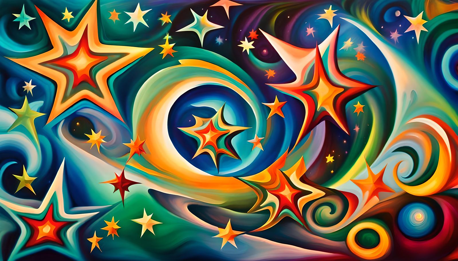 Iridescent Stars in Electro Magnetic Plasma Maelstrom