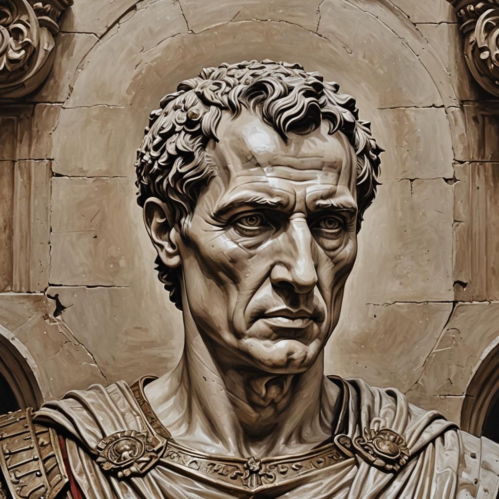 Realistic Painting of Julius Caesar Torso