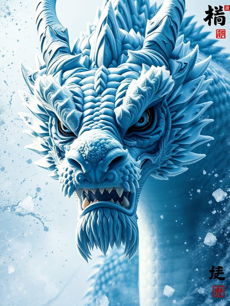 Eastern Dragon with Icy Scales and Frosty Frenzy