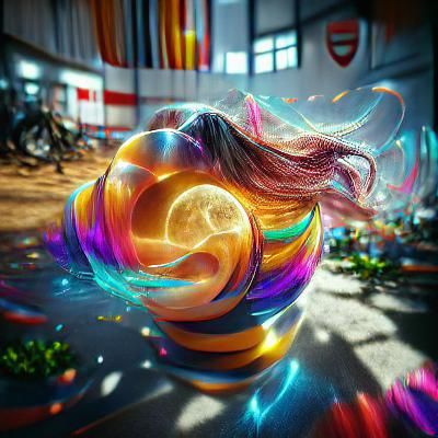 Colorful 3D Light Swirl Space Bubble