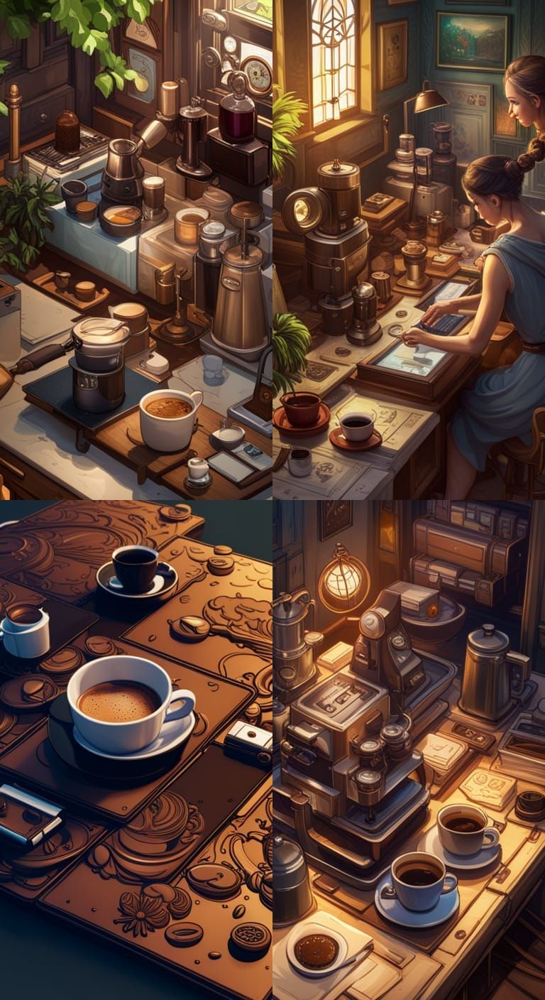 Lush Garden Coffee Set in Art Nouveau Style