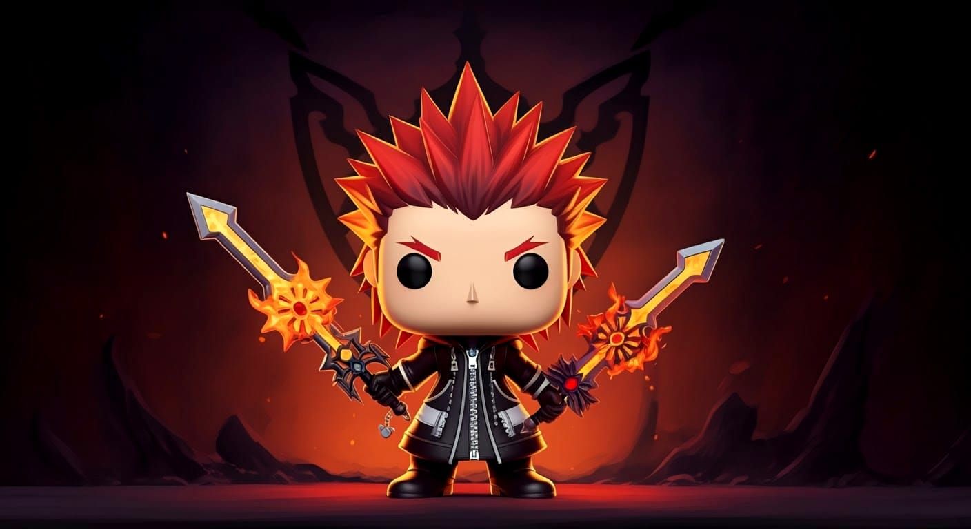 Kingdom Hearts Axel Funko Pop with Lava Keyblade