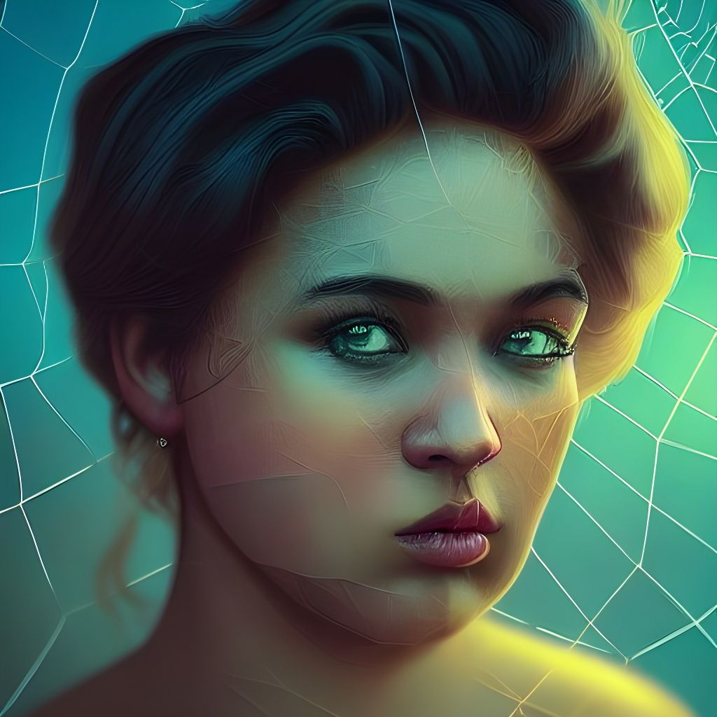 Fire Elemental Entangled in Dystopian Web