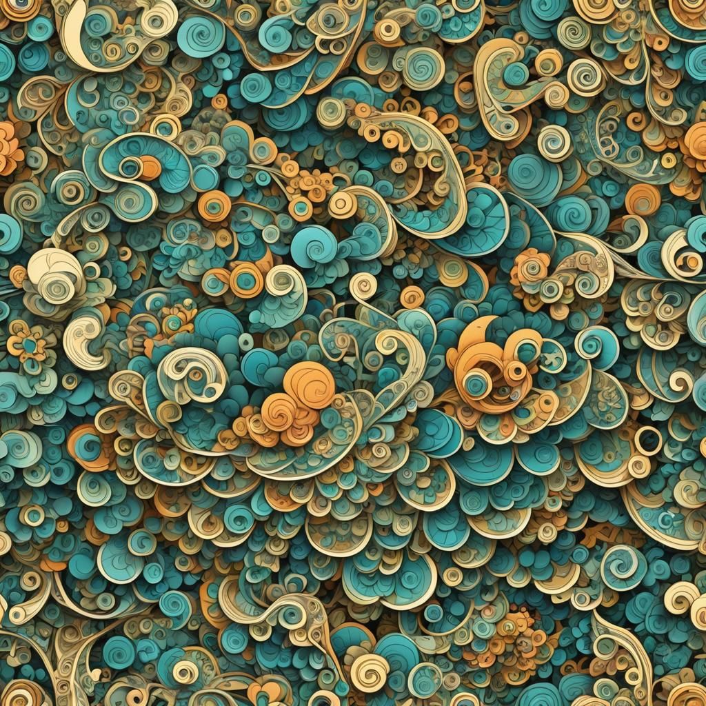 Cute Abstract Fractal Design with 3D Shading