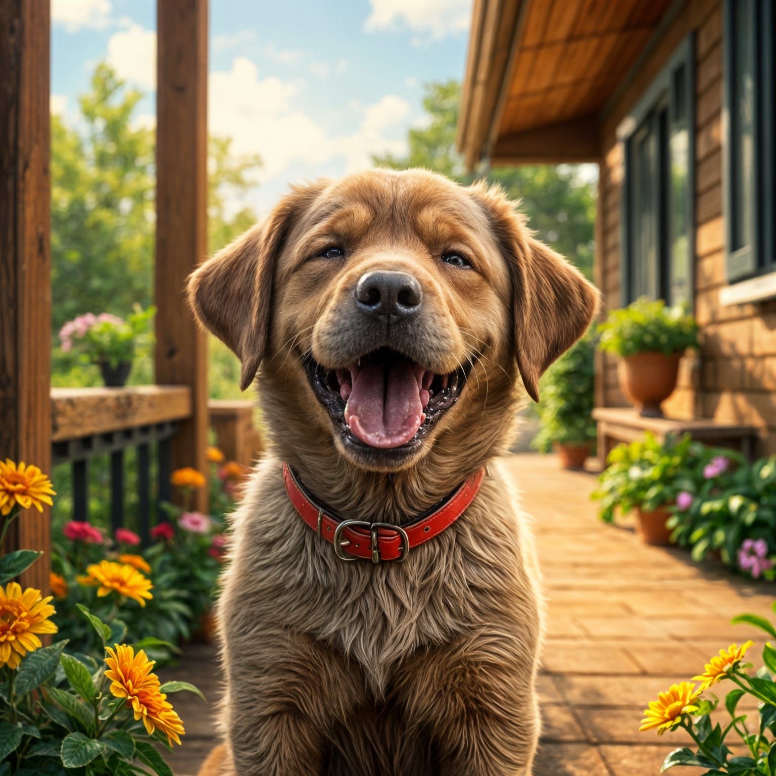 Laughing Labrador Puppy in Hyperrealistic Detail