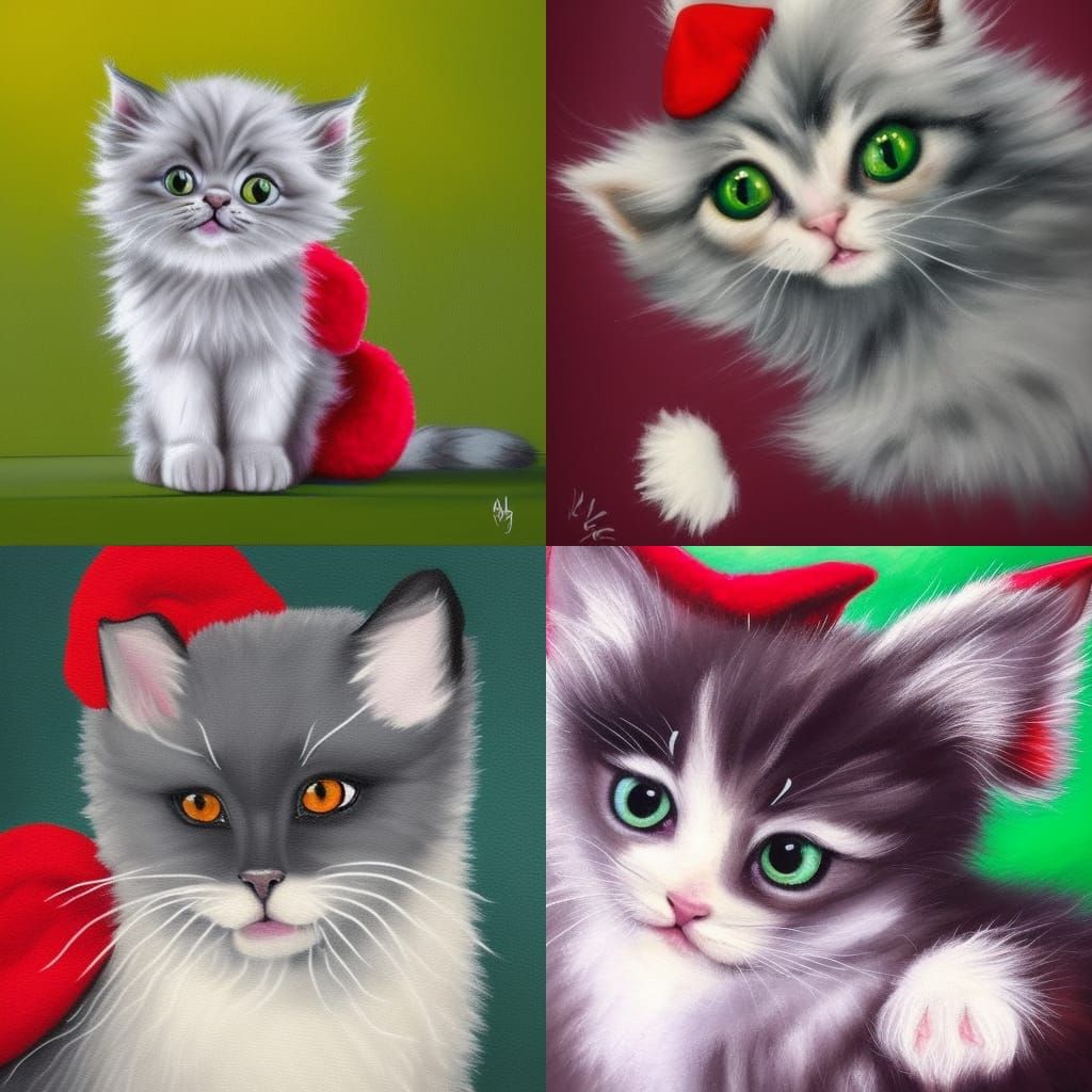 Adorable Kitten Artist Creates a Painting