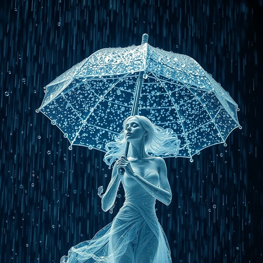 Surreal Water Goddess in Ethereal Liquid Form