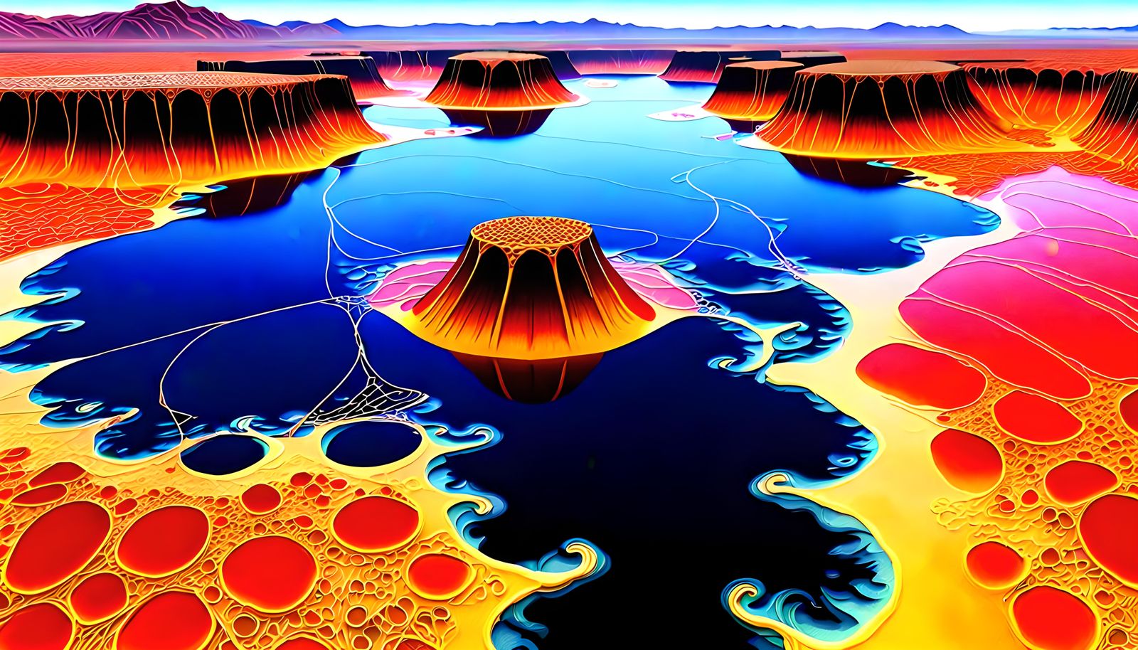 Chaotic Fissures on Venus: Hyperrealistic Digital Art