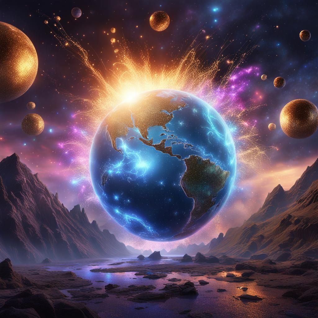 Cosmic Storm: A Fantastical Dance of Light