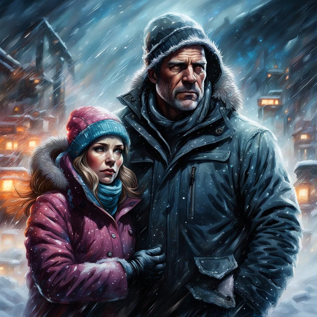 Survivors in Stormy Wilderness, Seeking Shelter