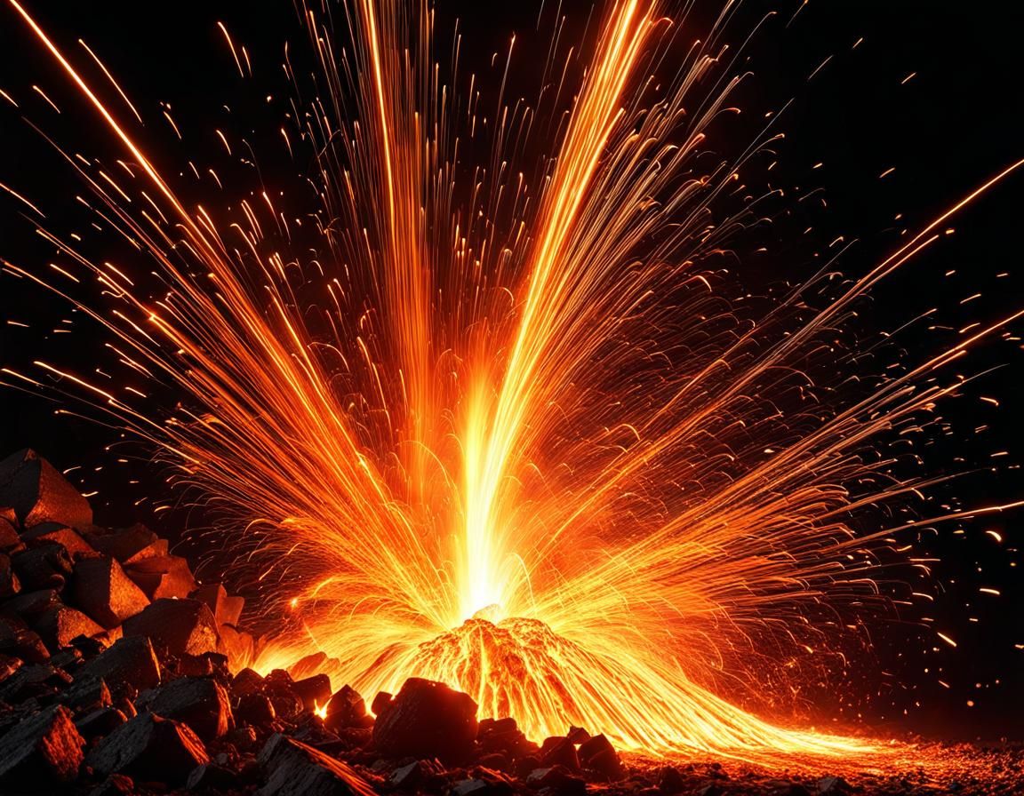 Dramatic Molten Metal Flow in Fiery 3D Rendering