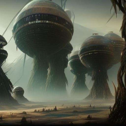 Droid Attack on Wookies: Detailed Matte Painting