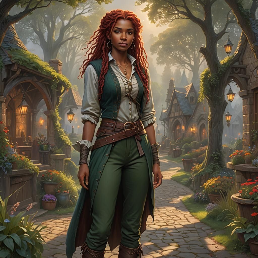 Half-Elf Female in Medieval Fantasy Style