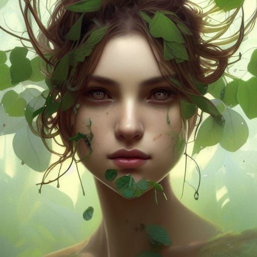 Leaf Hair Portrait with Dynamic Lighting