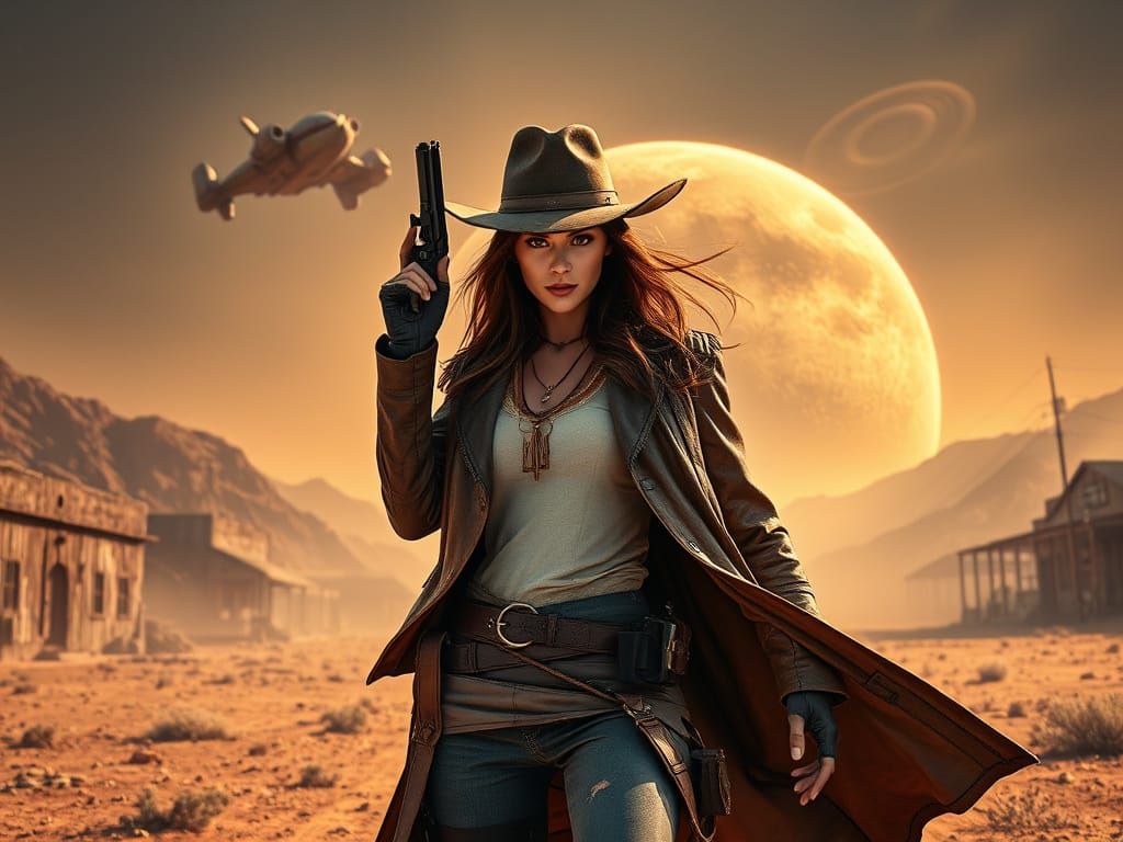 Cybernetic Sheriffess in a Galactic Frontier Town