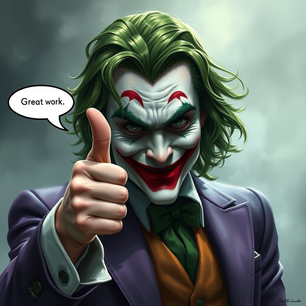 Heath Ledger Joker Approves With Thumbs Up