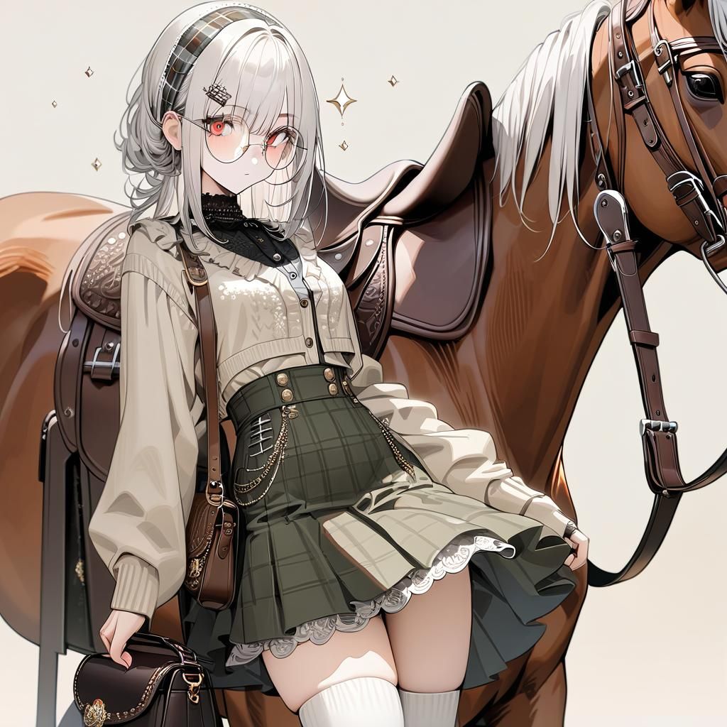 Girl with White Hair and Red Eyes