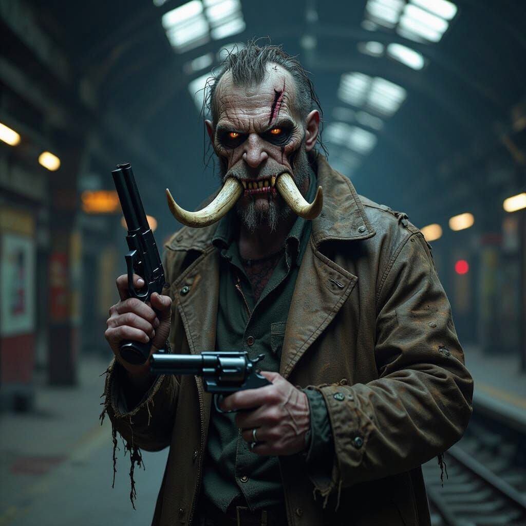 Mutant in Derelict Station, Dark Biomechanical Art