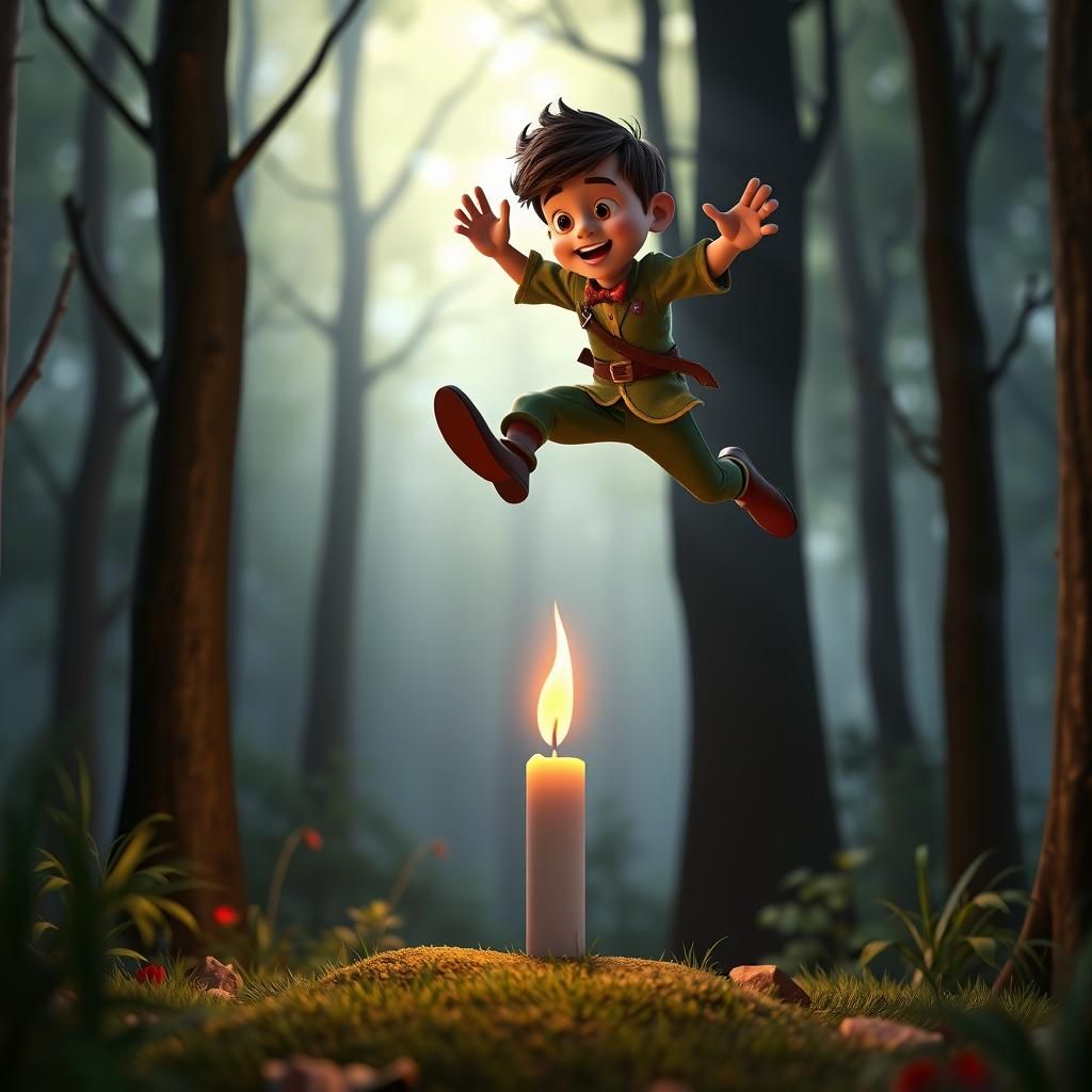 Jack Jumps: 3D Digital Art in Forest