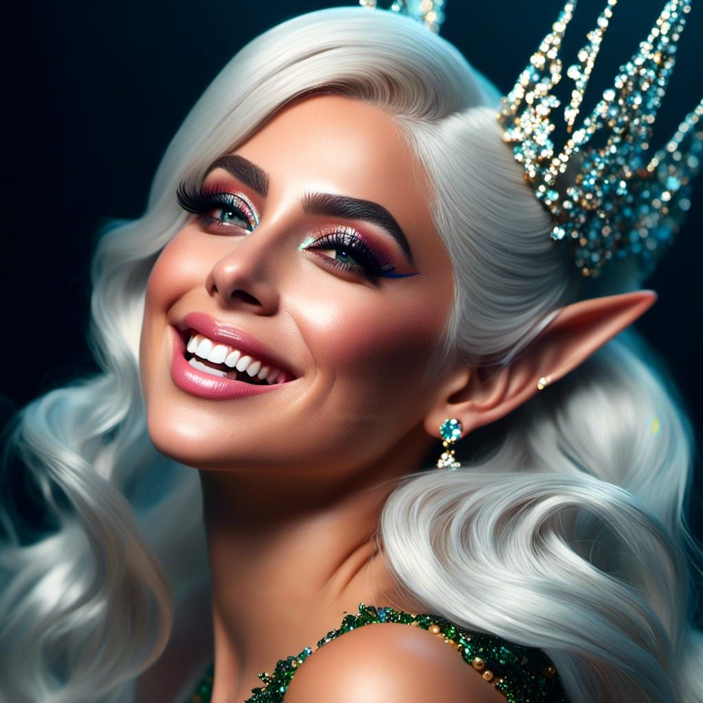 Lady Gaga as Elf: Hyperrealistic Portrait