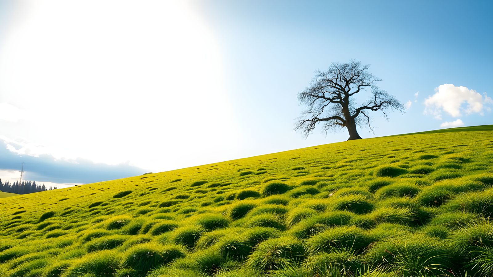 Vibrant Green Landscape on a Sunny Day