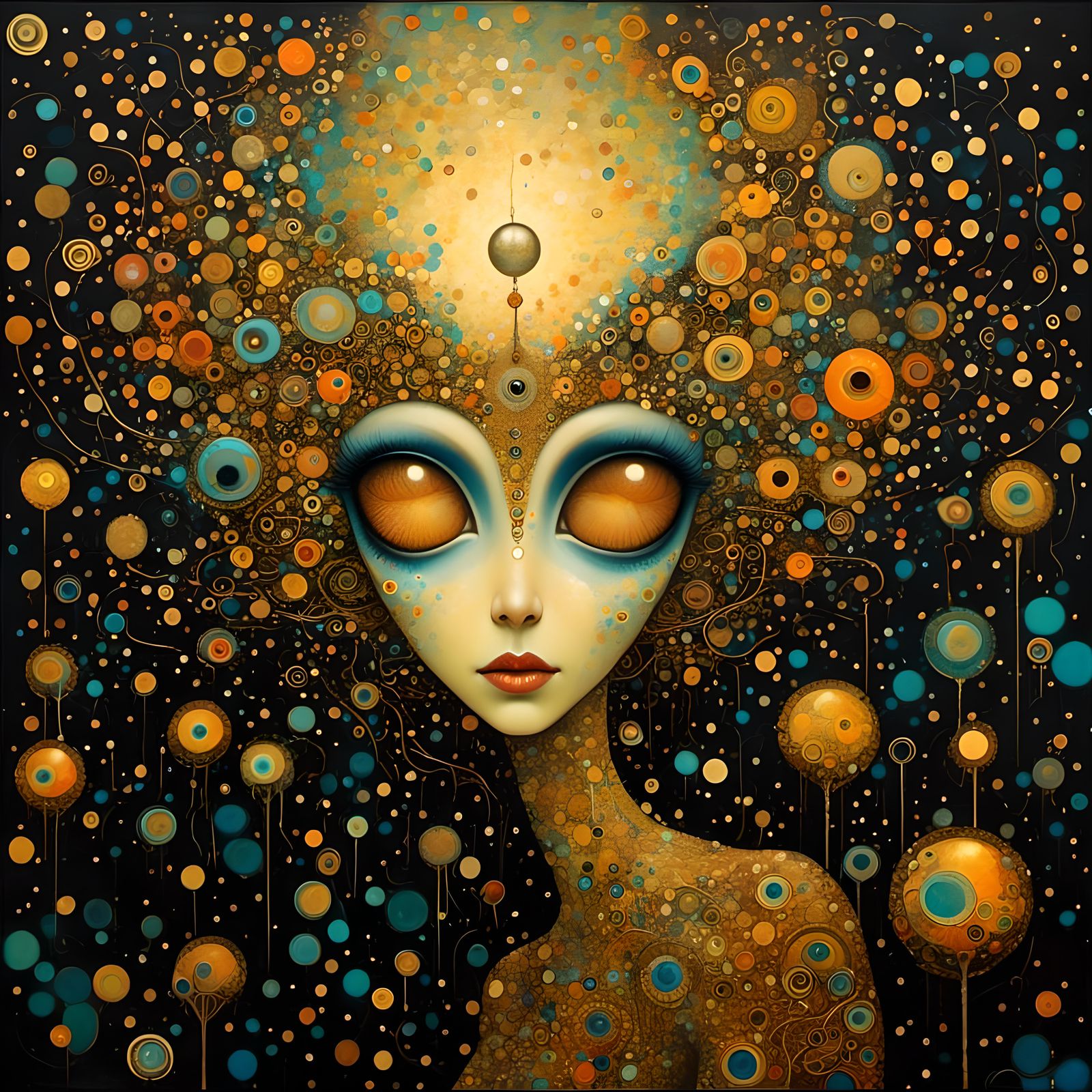 Trippy Folk Art Portrait of an Acupuncturist