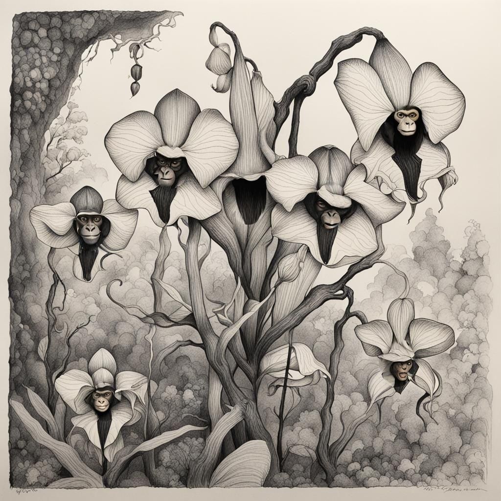 Monkey Face Orchid: Dracula Simia Close-Up