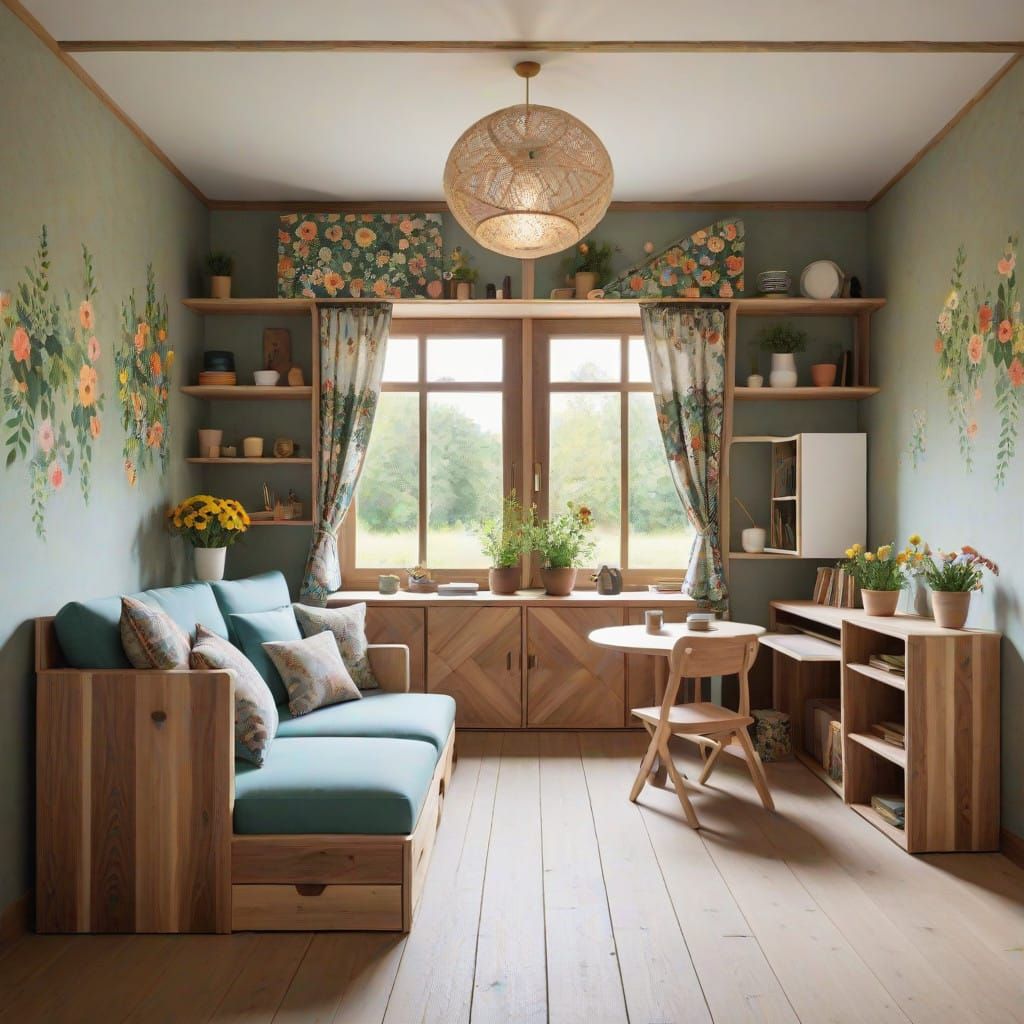 Eclectic Country House Furniture in Flower Power Style