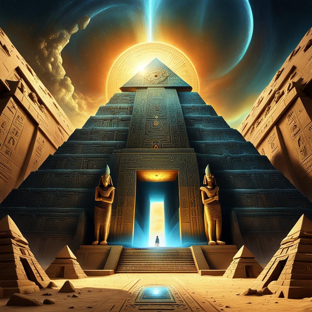Egyptian Pyramid Star Gate in Fantasy Art Style
