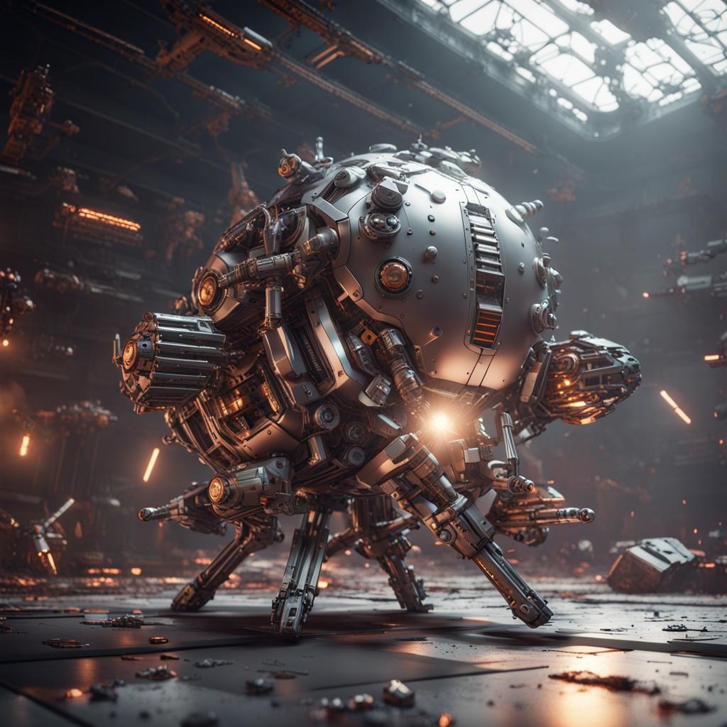 Futuristic Bomb with Intricate Sci-Fi Details