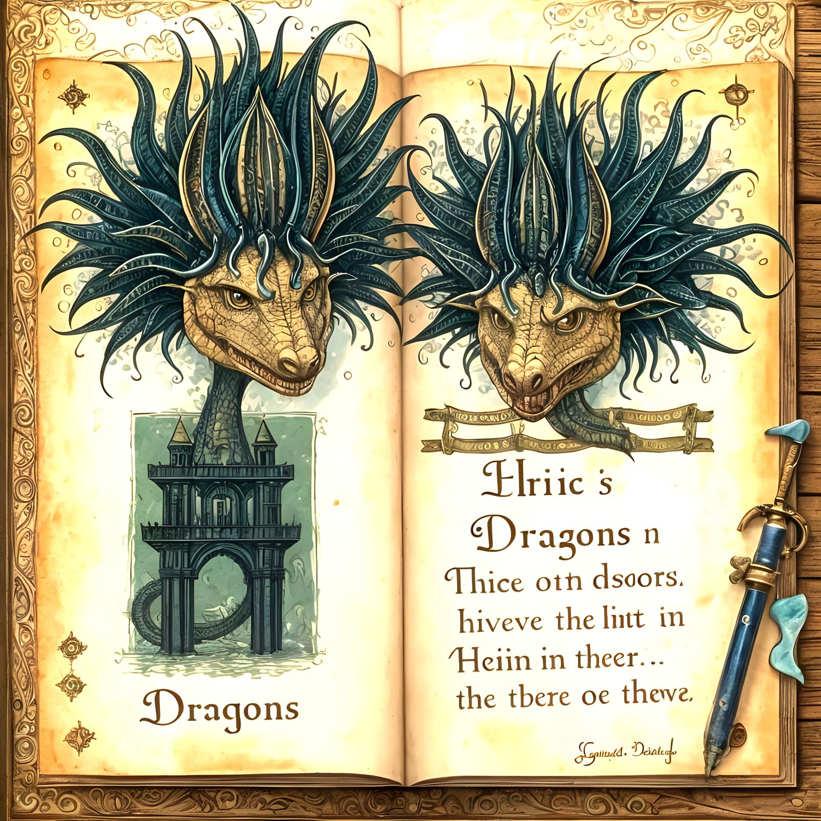 Medieval Dragons on Mysterious Cartography
