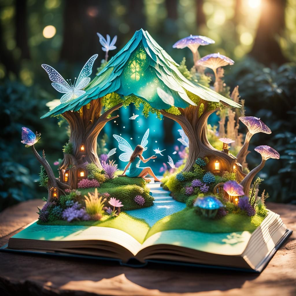 Magical Fairy World Pop-Up Book in Crystal Detail