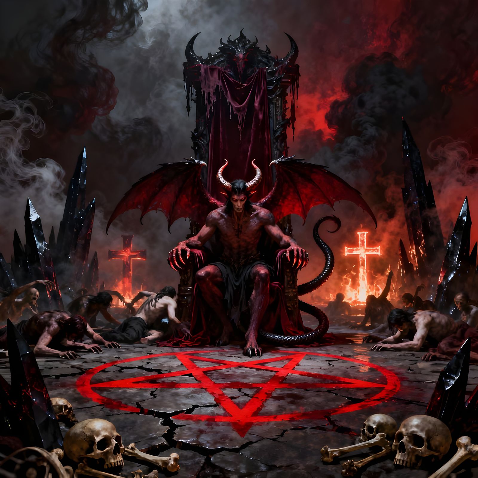 Sinister Satanic Symbolism in Macabre Horror Art