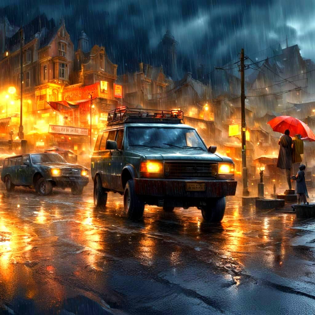 Epic Summer Rain Digital Matte Painting