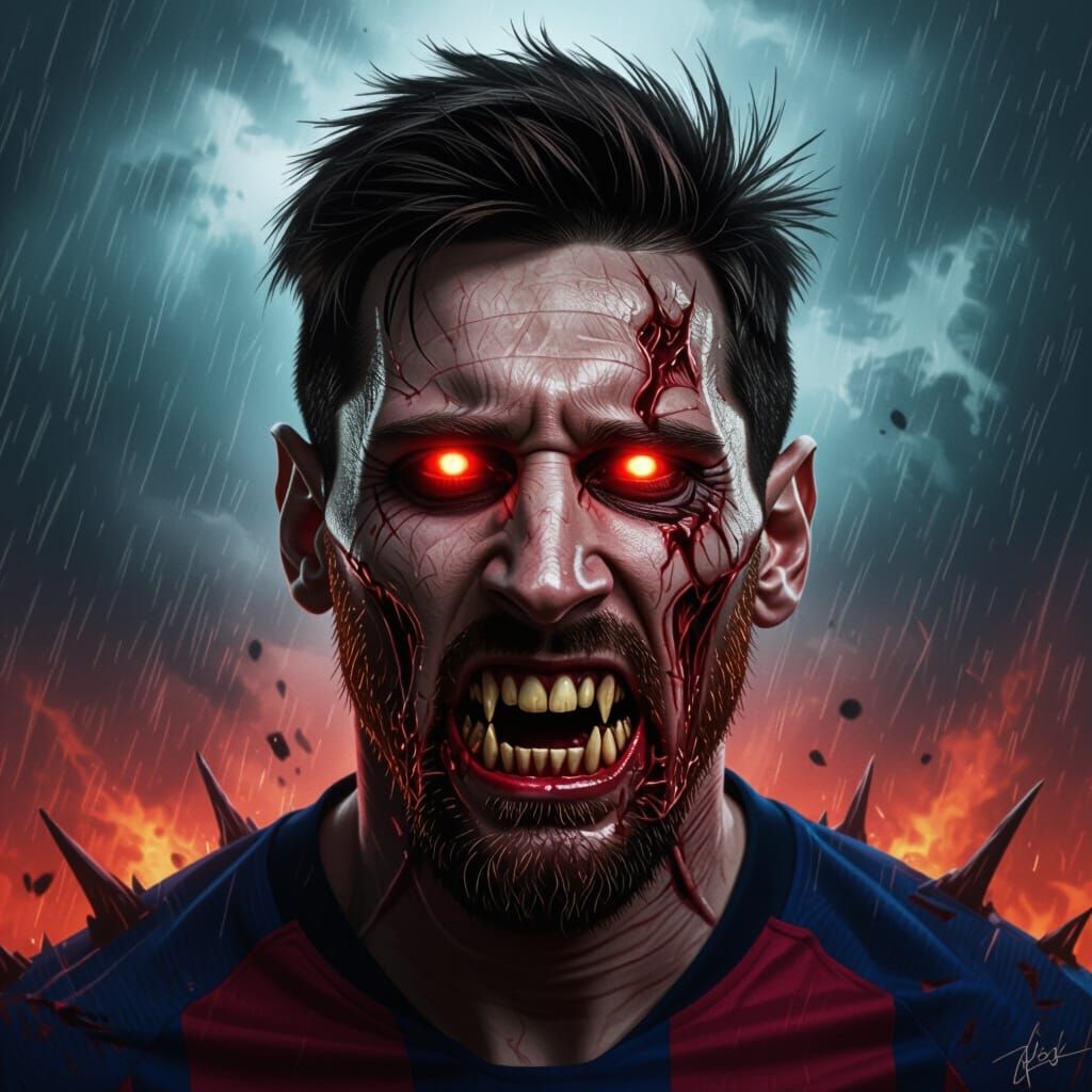 Messi Transforms Into Dark Fantasy Monster