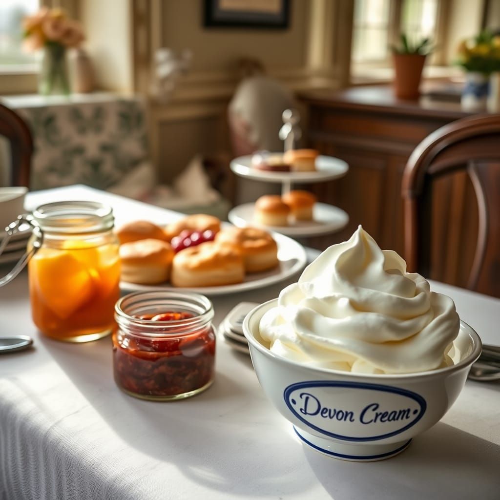 Scones in Devon... jam first or cream first? I can never remember.