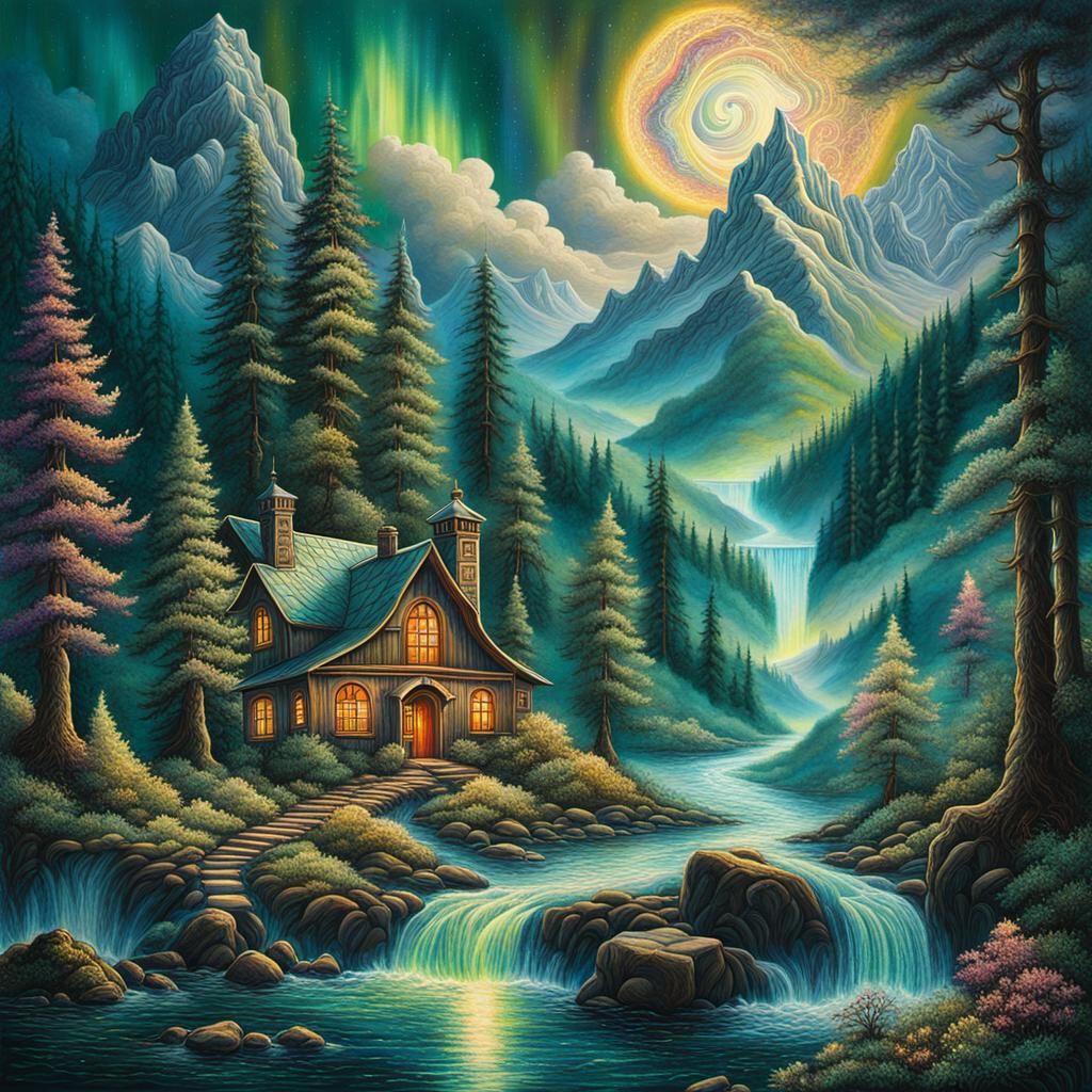 Celestial Being Emerges in Visionary Art Style