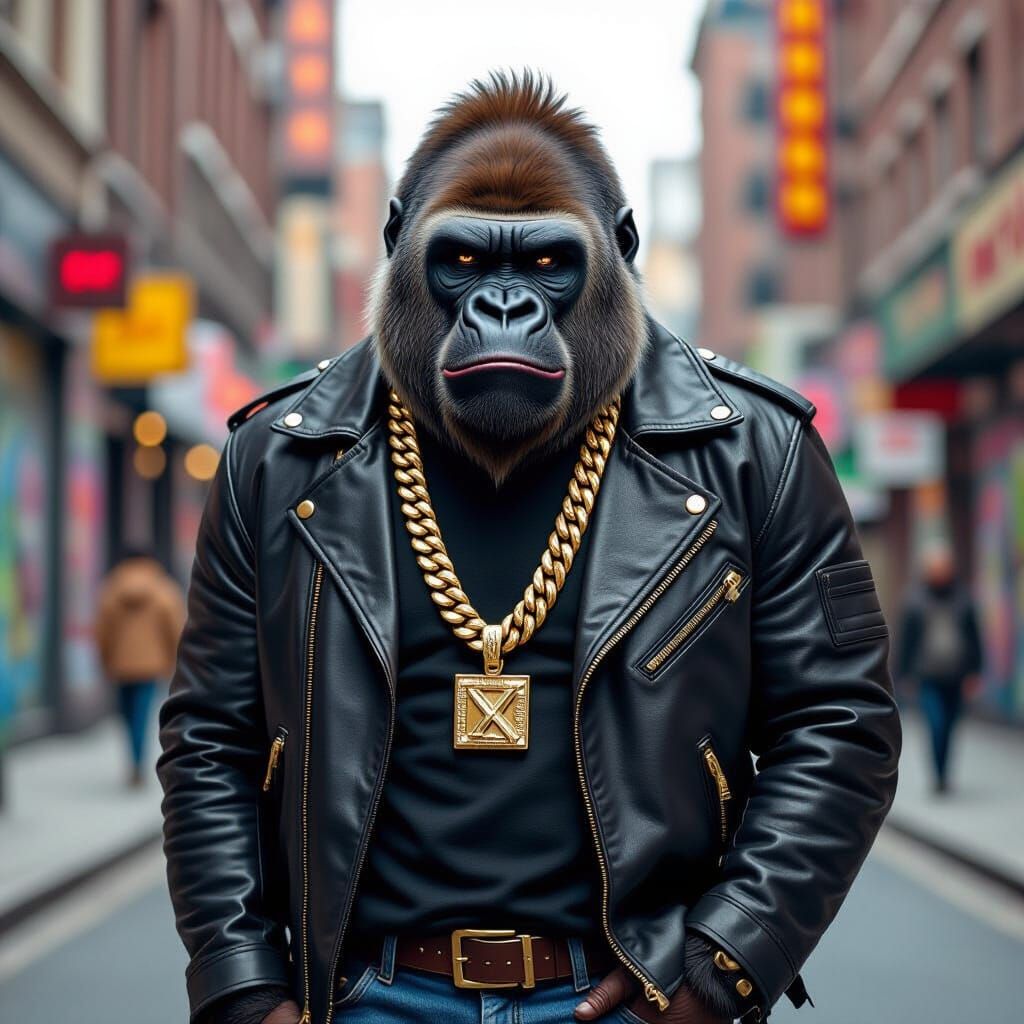 Gangsta Gorilla in Street Art Style