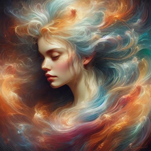 Ethereal Woman in Art Nouveau Style