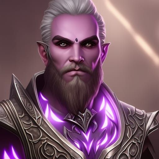 Half-Elf Cleric Portrait in Dark Fantasy Style