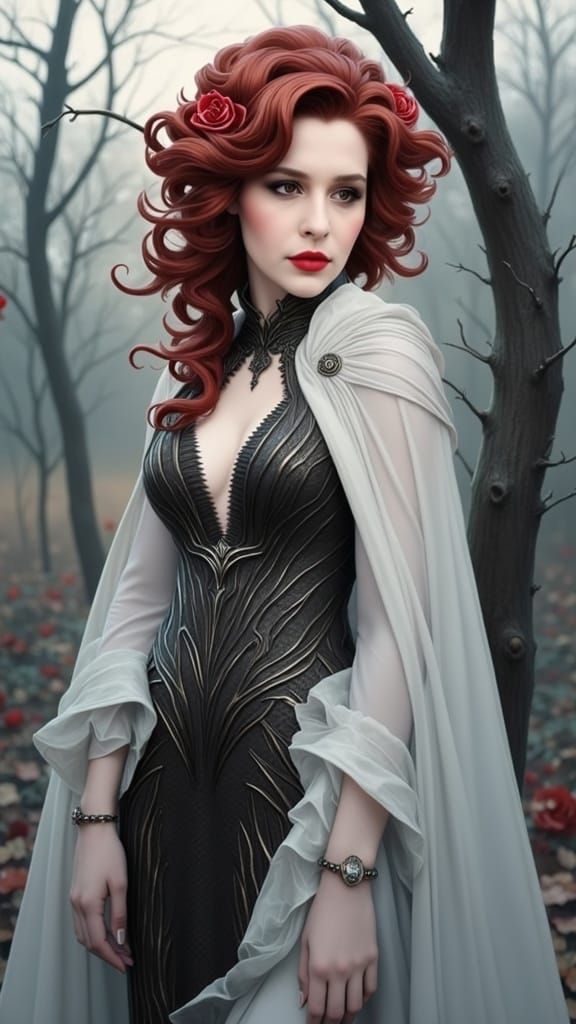 Ethereal Beauty in Regal Attire: Luxurious Portrait with Int...