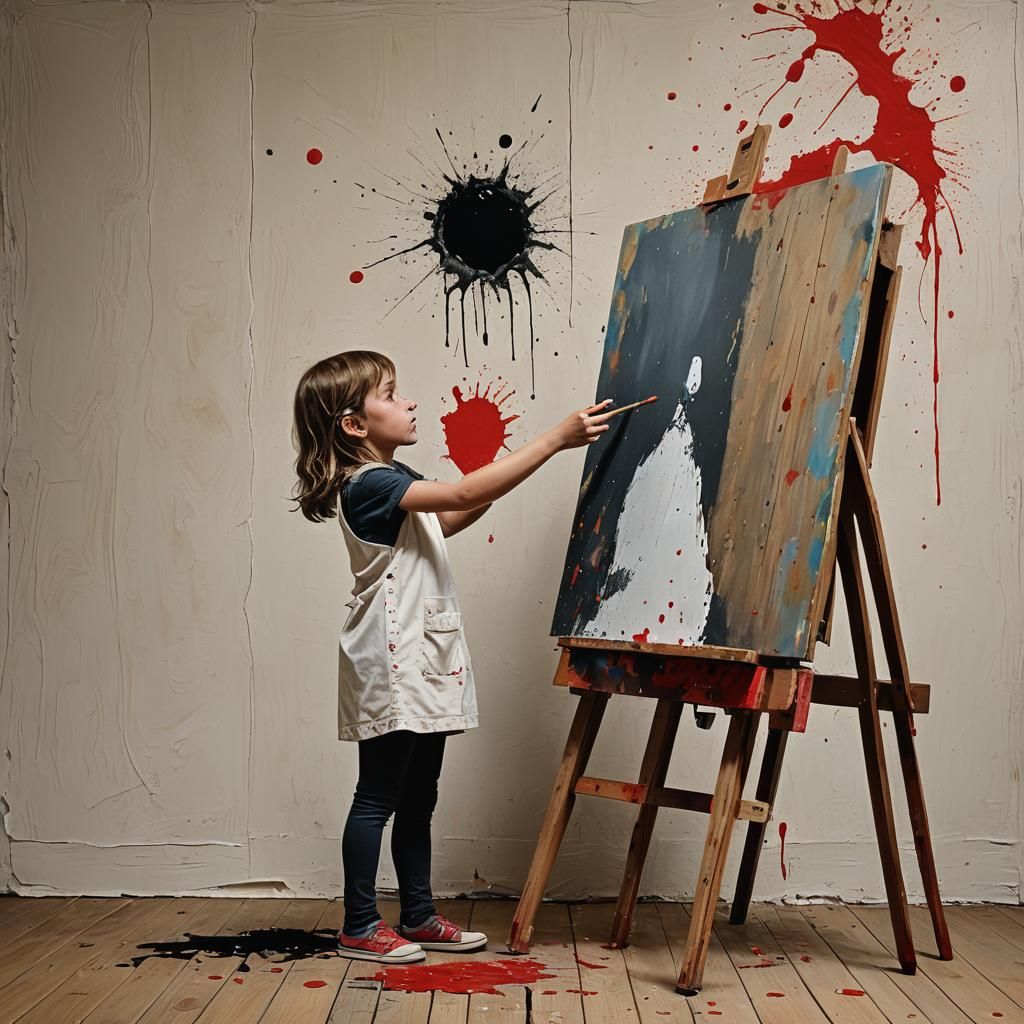 Child and Portal as Detailed Matte Painting