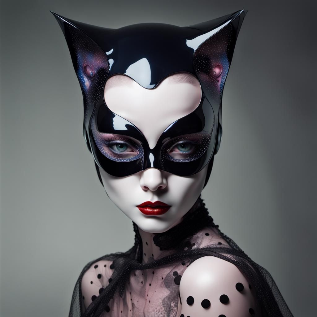 Colorful Mask Portrait in Surrealist Style