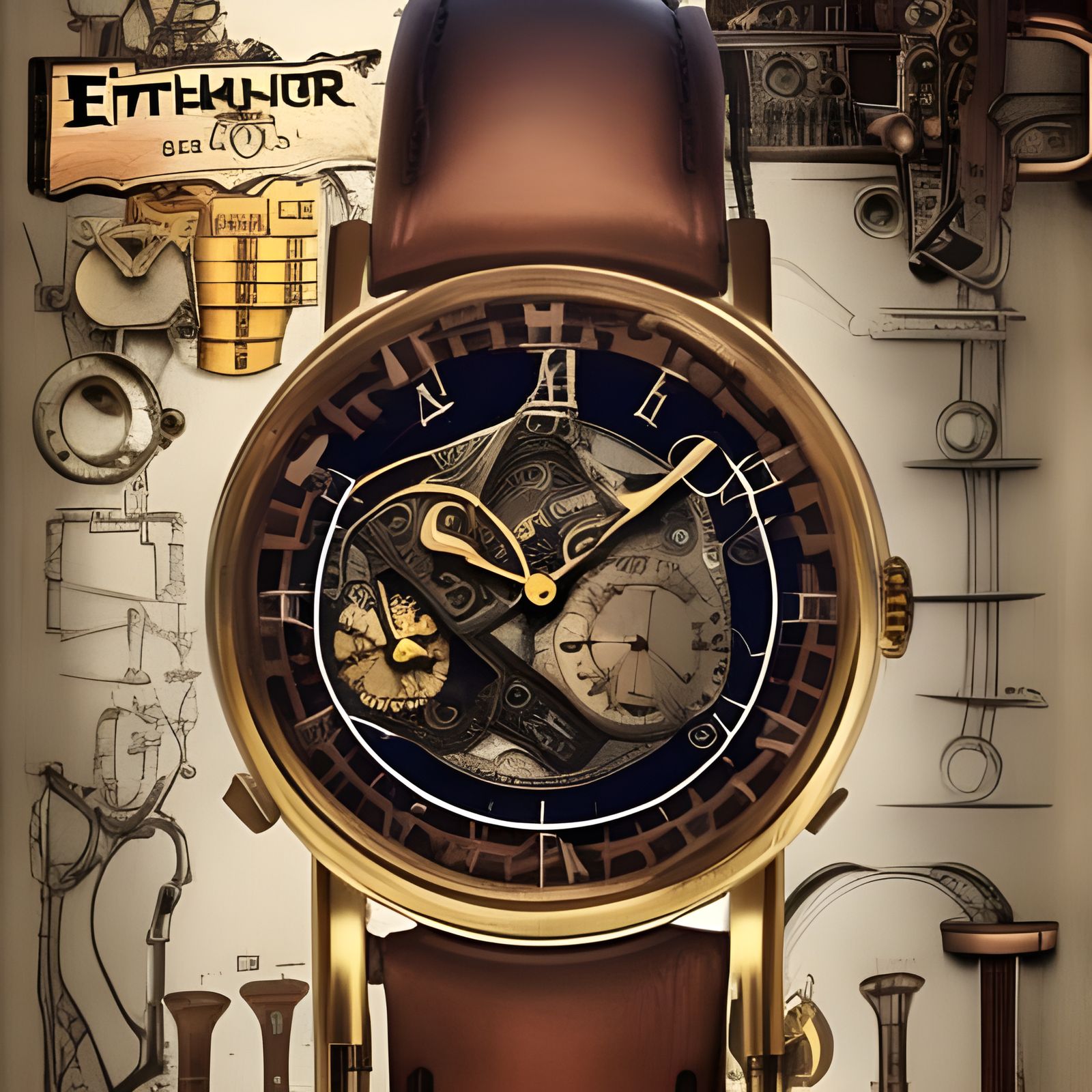 Steampunk Chess Set with Mechanical Details