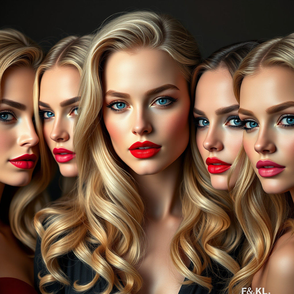 Glamorous Women Portrait in Art Nouveau Style