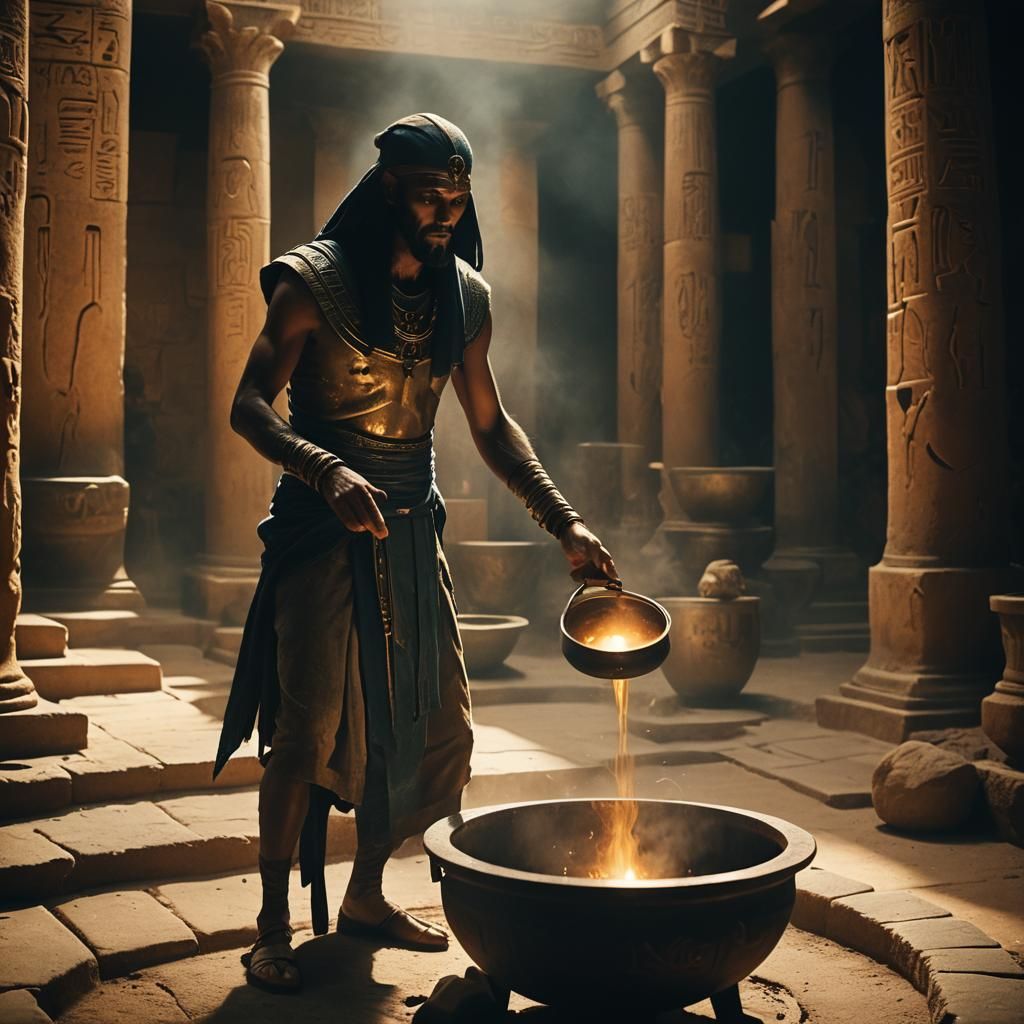 Thoth Brews Magic in Ancient Temple